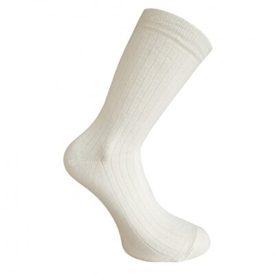 Vegateksa õhukesed 85% meriinovillased sokid White