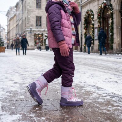 Be Lenka barefoot Snowfox Kids Purple talvesaapad